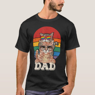 Proud Dad Lgbtqia  Lgbt Parent Pride Dad As Cat Da T-Shirt