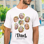 Proud DAD Modern Custom 7 Photo Collage Graduation T-Shirt<br><div class="desc">Congratulations on your child's graduation! As a proud dad, you deserve to show off your love and support with a personalised t-shirt. This retro-modern design features a photo collage showcasing seven of your favourite memories with your graduate. Whether it's from high school, college, or university, this shirt is perfect for...</div>