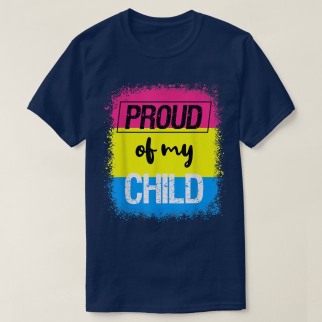 Proud Dad Mum of My Child Pan Flag Fun LGBTQ Panse T-Shirt (Design Front)