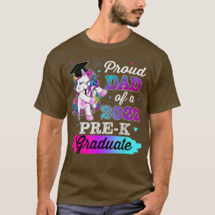 Proud Dad Of 2022 PreK Graduate Flossing Unicorn  T-Shirt