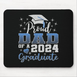 Proud Dad Of 2024 Graduate Awesome Family College Mouse Mat