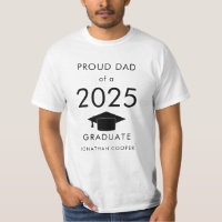 Proud Dad of 2025 Graduate Cap Black Typography