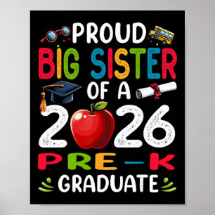 Proud Dad Of 2026 Pre-k Graduate Mothers Day Gradu Poster