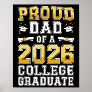 Proud Dad Of A 2026 College Graduate Shirt Cl Grad Poster