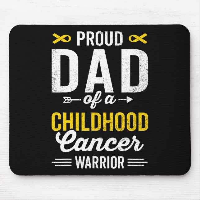 Proud Dad of a Childhood Cancer Warrior Survivor A Mouse Mat (Front)