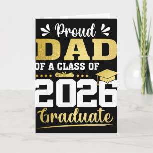 Proud Dad Of A Cl Of 2026 Graduate Shirt Senior 26 Card