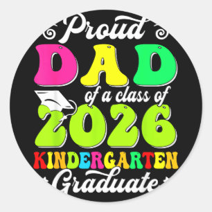 Proud dad of a class of 2026 graduate senior famil classic round sticker