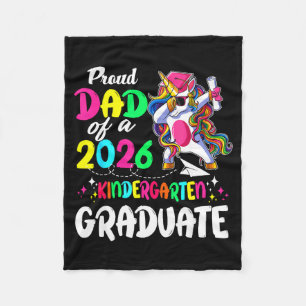 Proud dad of a class of 2026 pre-k graduate unicor fleece blanket