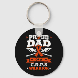 Proud Dad Of A Crps Warrior Month Orange Ribbon Key Ring