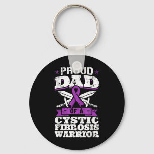Proud Dad Of A Cystic Fibrosis Warrior Awareness Key Ring