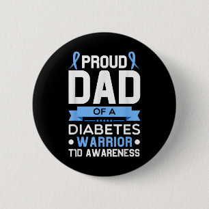 Proud Dad Of A Diabetes Warrior T1d Awareness Type 6 Cm Round Badge
