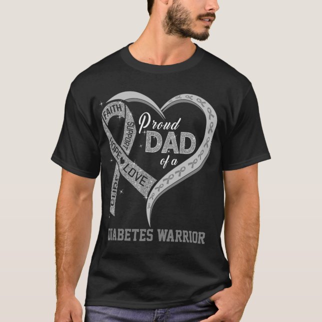 Proud Dad Of A Diabetes Warrior T-Shirt (Front)