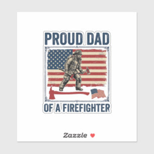 Proud Dad of a Firefighter Vintage Flag Vector_1