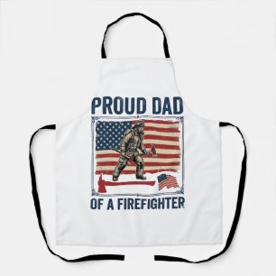 Proud Dad of a Firefighter Vintage Flag Vector_1 Apron