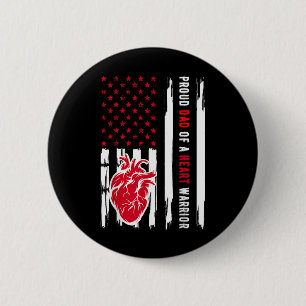 Proud Dad Of A Heart Warrior Chd Awareness 6 Cm Round Badge
