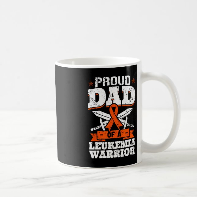 Proud Dad Of A Leukaemia Warrior Daddy Awareness B Coffee Mug (Right)