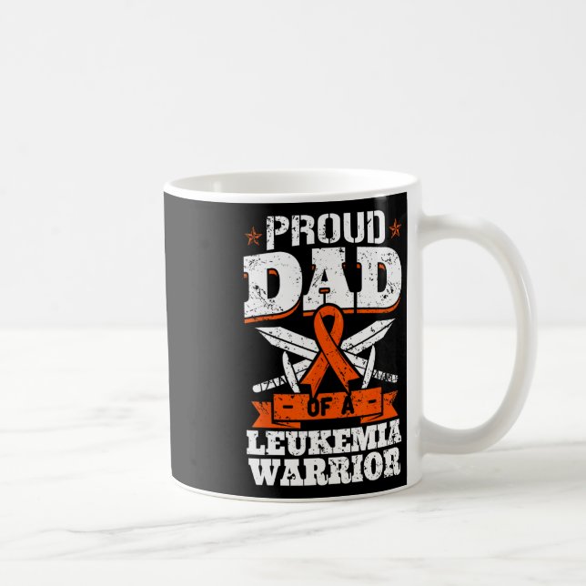 Proud Dad Of A Leukaemia Warrior Daddy Awareness B Coffee Mug (Right)