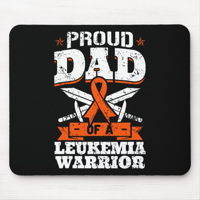 Proud Dad Of A Leukaemia Warrior Daddy Awareness B Mouse Mat (Front)