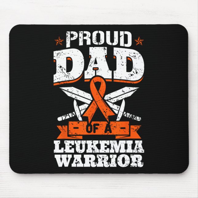 Proud Dad Of A Leukaemia Warrior Daddy Awareness B Mouse Mat (Front)