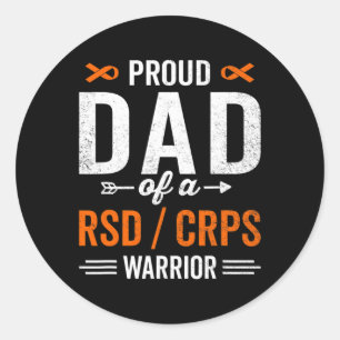 Proud Dad of a RSD CRPS Warrior Survivor Awareness Classic Round Sticker