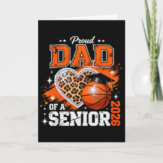 Proud Dad Of A Senior 2026 Sketll Leopard Graduati Card