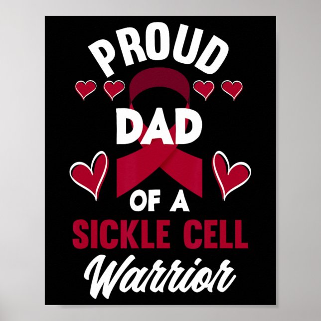 Proud Dad Of A Sickle Cell Warrior Sickle Cell Awa Poster (Front)