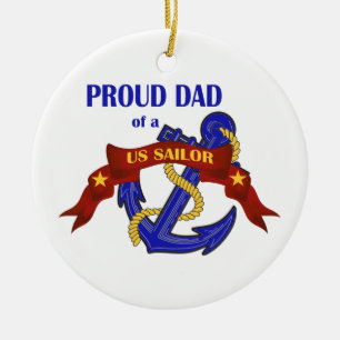 Proud Dad of a US Sailor Ornament