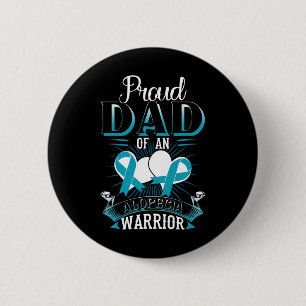 Proud Dad Of An Alopecia Warrior Gift 6 Cm Round Badge