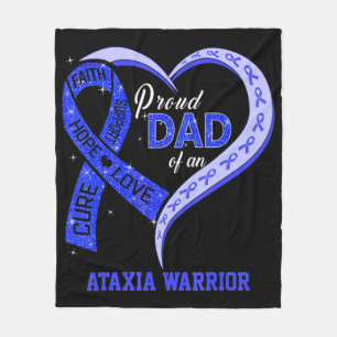 Proud Dad Of An Ataxia Warrior Blue Ribbon Matchin Fleece Blanket