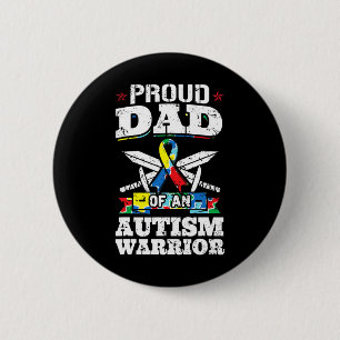 Proud Dad Of An Autism Warrior Autistic Awareness  6 Cm Round Badge