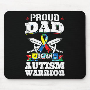 Proud Dad Of An Autism Warrior Autistic Awareness  Mouse Mat