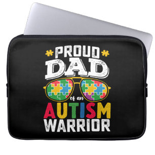 Proud Dad Of An Autism Warrior Family Laptop Sleeve