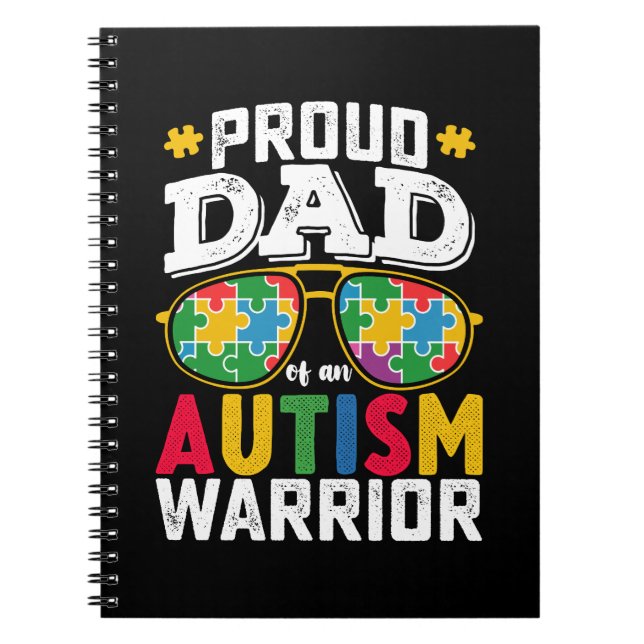 Proud Dad Of An Autism Warrior Family Notebook (Front)
