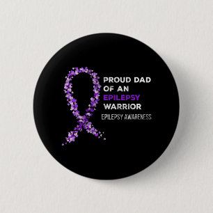 Proud Dad of an Epilepsy Warrior Epilepsy Awarenes 6 Cm Round Badge