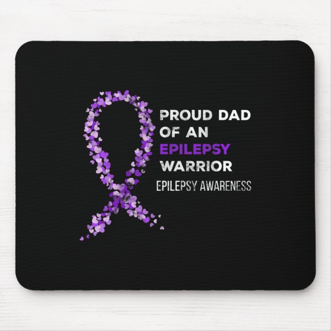 Proud Dad Of An Epilepsy Warrior Epilepsy Awarenes Mouse Mat (Front)