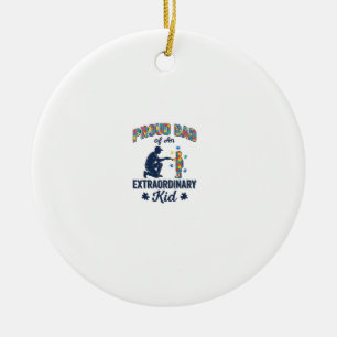 Proud Dad of an Extraordinary Kid Autism Vector De Ceramic Tree Decoration