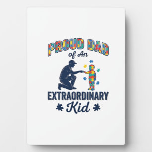 Proud Dad of an Extraordinary Kid Autism Vector De Plaque