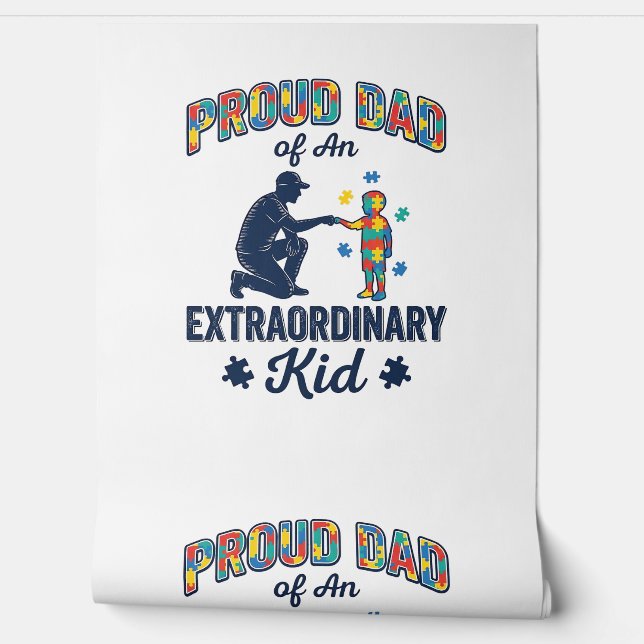 Proud Dad of an Extraordinary Kid Autism Vector De Wallpaper (Unrolling)