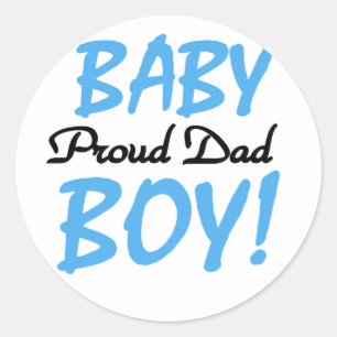 Proud Dad of Baby Boy Tshirts and Gifts Classic Round Sticker