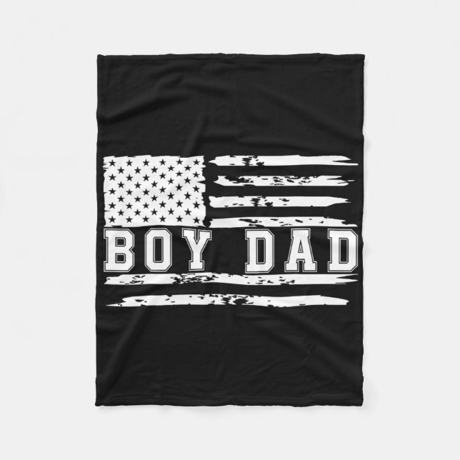 Proud Dad Of Boy Father Of Boys For Dad Xmas Fathe Fleece Blanket (Front)