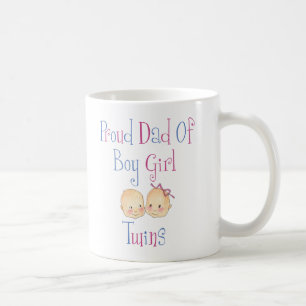 Proud Dad of Boy Girl Twins Coffee Mug