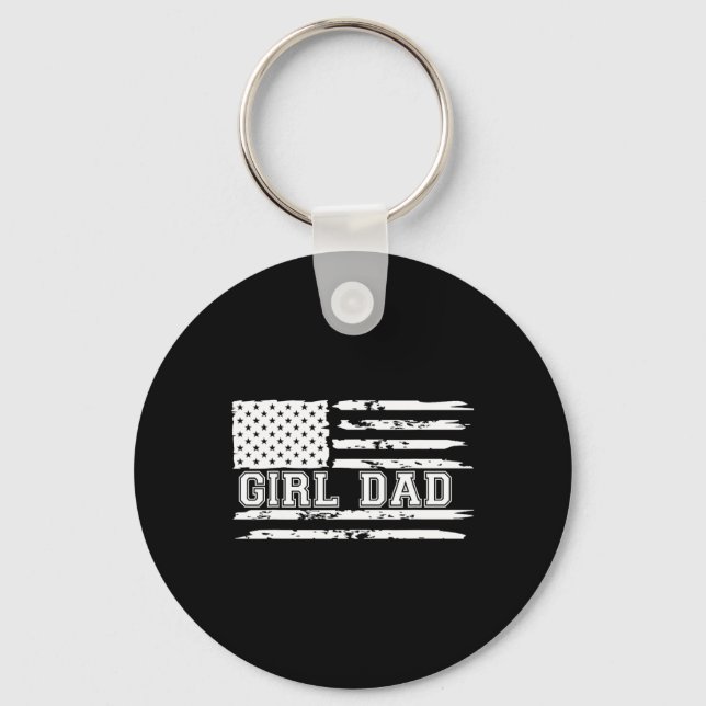 Proud Dad Of Girls Father Of Girls For Dad Xmas Fa Key Ring (Front)