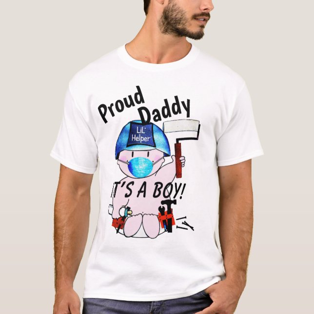Proud Dad of New Baby Boy Carpenter  T-Shirt (Front)
