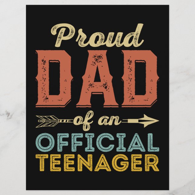Proud Dad of Official Teenager 13th Birthday Custom Letterhead (Front)