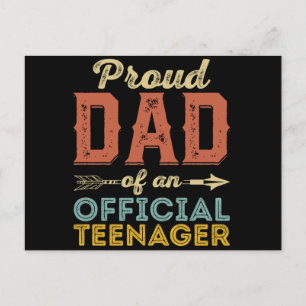 Proud Dad of Official Teenager 13th Birthday Postcard