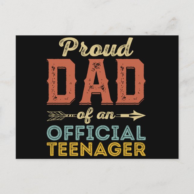 Proud Dad of Official Teenager 13th Birthday Postcard (Front)