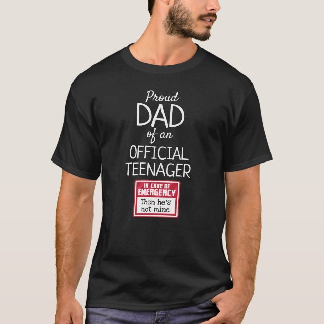 Proud Dad of Official Teenager Boy Son 13th Bday T-Shirt (Front)