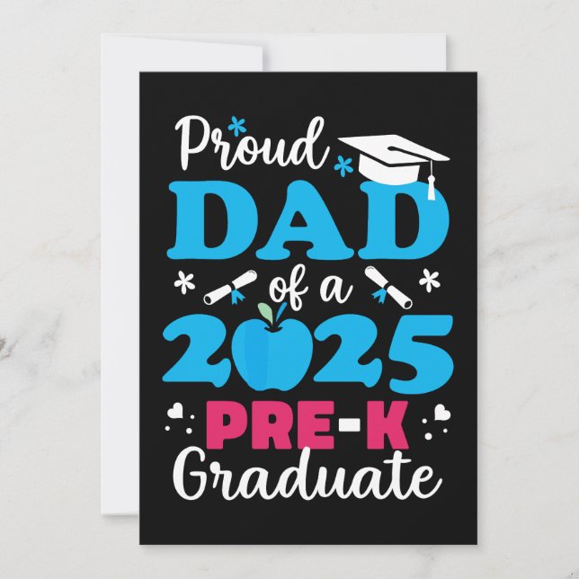 Proud Dad of Pre-K Graduate 2025 Invitation (Front)