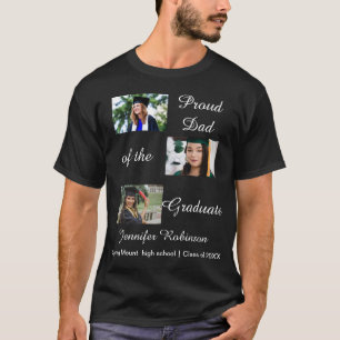 Proud Dad of the Graduate Custom Photos Name T-Shirt