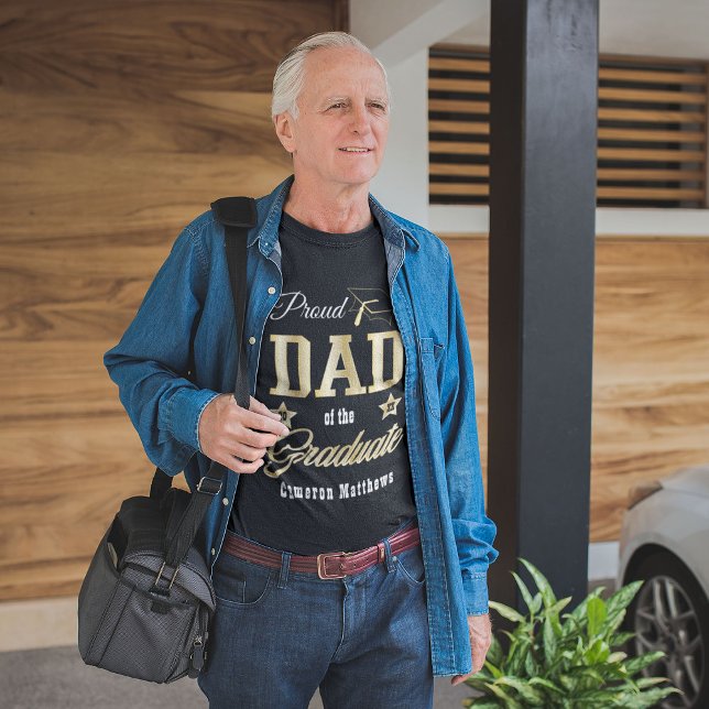 Proud Dad of the Graduate Name Graduation Tri-Blend Shirt (Creator Uploaded)